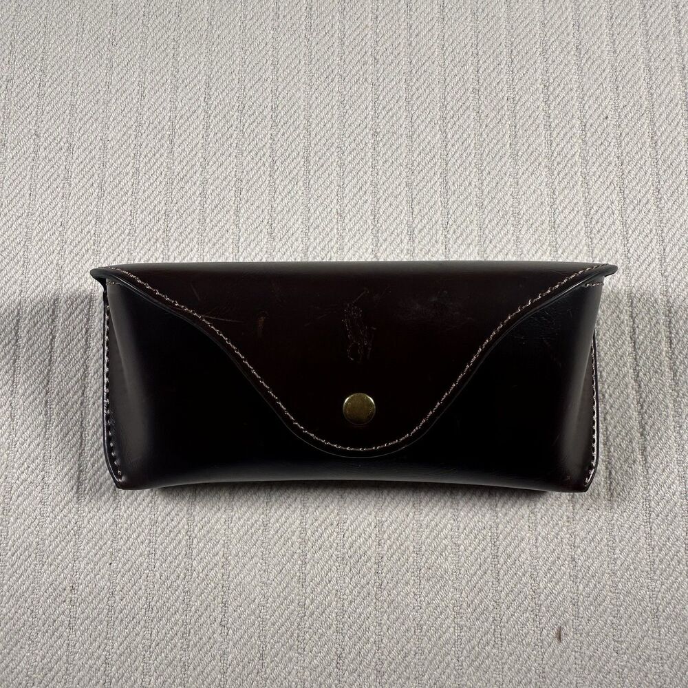 RALPH LAUREN BROWN BUTTON AUTHENTIC EYEGLASSES SUNGLASSES CASE